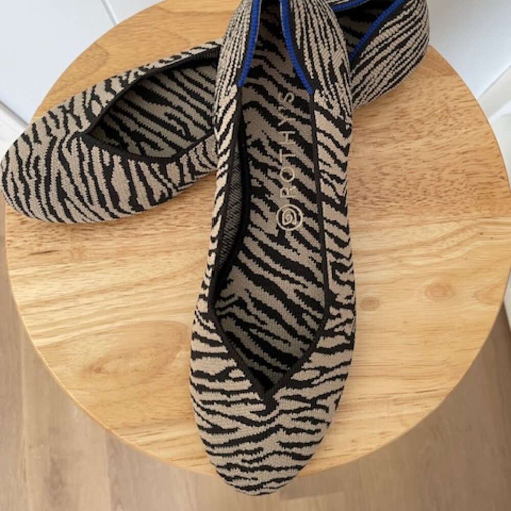 Rothy's The Flat - Zebra Print  size 10.5